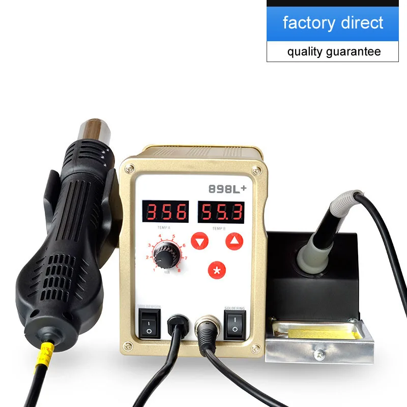 

New Upgrade 898L+ Multifunction Hot Air Gun Soldering Station Welding Solder Iron 2 in 1 LED Digital Desolder Repair Tool 750w