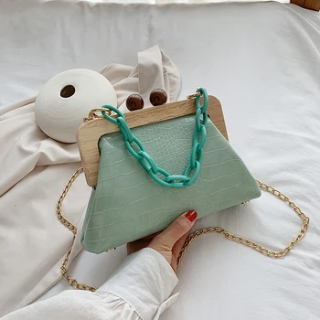 

Candy Color Chain Design Small PU Leather Shoulder Bags For Women 2020 Crocodile Pattern Crossbody Bag Handbags Female Hand Bag