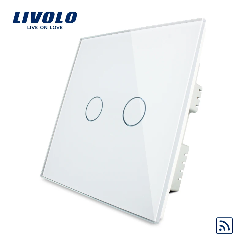 

Livolo Smart Wireless Switch, AC220-250V,VL-C302R-61/62/63, Glass Panel, Wireless Remote Home Light UK Switch,No remote