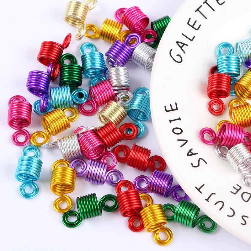 

10PCS/Pack Colorful Spring Hair Accessories Wig Rings Metal Hair Snap Hook Child DIY Handmade Craft Supplies Decorative Material