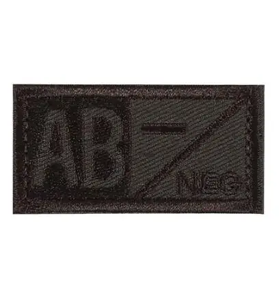 7 3D Вышивка кровяного типа патч-лист A+ B+ AB+ O+ передний POS A-B-AB-O отрицательный NEG кровяный Тип патч группа тактический военный значок - Цвет: 7