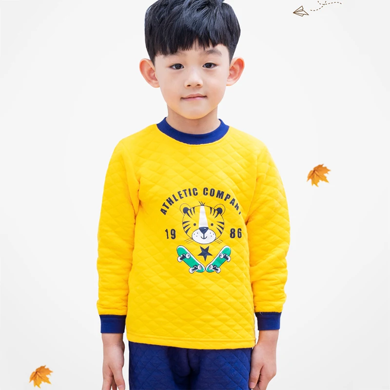 

0-5Y Children Clothes Tops Three Layers Of Warmth Autumn Winter Baby Boys Long Sleeve Kids Girls Cartoon Printed Tops Tees