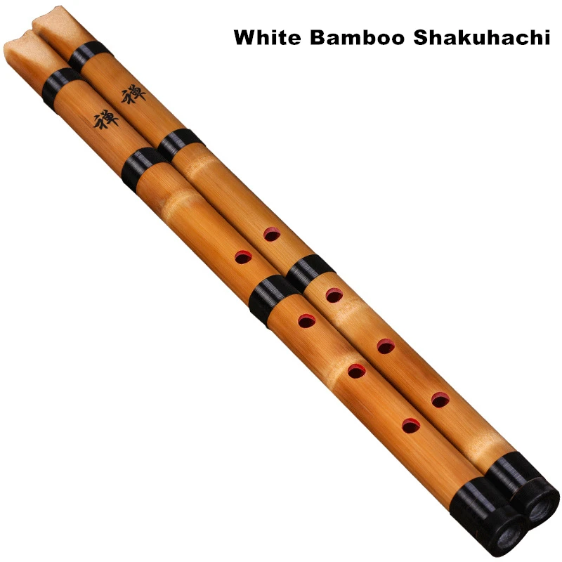 Handmade Natural White Bamboo Shakuhachi Chiba Japanese Short Flute Xiao for Brginner Chinese Traditional Musical Instrument