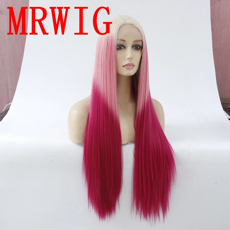 MRWIG 26in реальные pic 1b # черный ombre серый/фиолетовый бесплатная часть синтетические волосы на кружеве парик термостойкие волокно