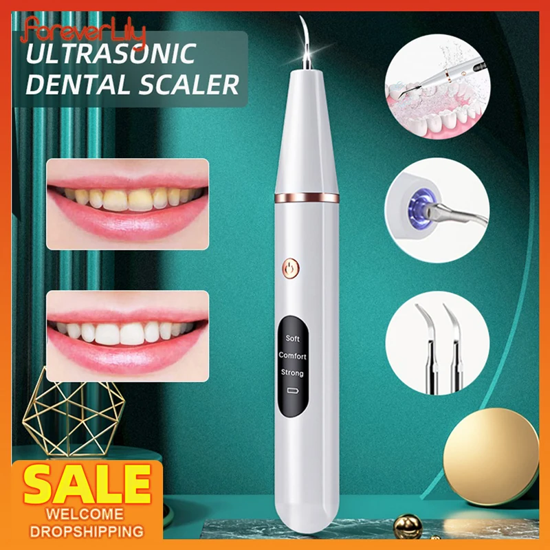 

Ultrsonic Dental Calculus Scaler Oral Teeth Tartar Removal Plaque Stains Cleaner Teeth Whitening with LED Teeth Deep Cleansing