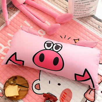 

Cartoon Pink Pig Pillow Inner Kids Girls Bedroom Decor Cotton Round Body Cushion Rectangle Sleep Nap Pillow Home Gift