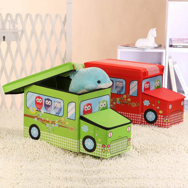 

Cartoon Storage Box Footstool Children Students Folding Stool Storage Stool Box