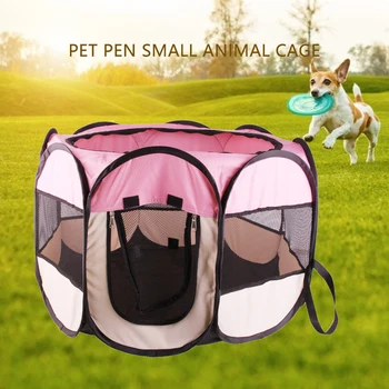 

Cat Dog Indoor Outdoor Safe Playpen Foldable Pet Indoor Game Solid Color Waterproof Splicing Color Safe Playing Guard Fence