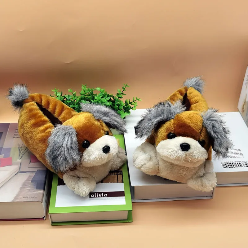 Dog Anime Indoor Slippers Warm Winter Home Fluffy New Fashion Men Women Bread Demon Soft Plush Shoes Unisex Cute Funny Christmas