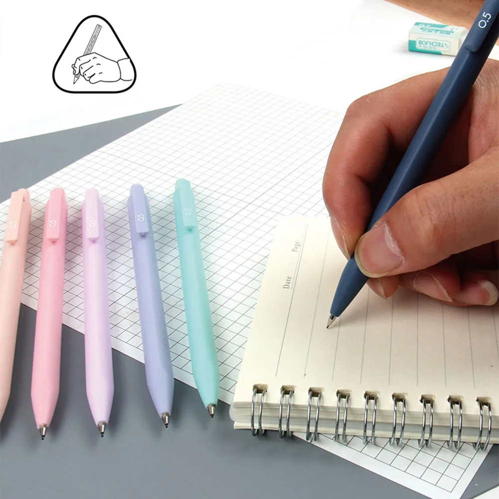 6pcs/lot Morandi Color Mechanical Pencil for School Students Pure Color 0.5mm/0.7mm 6