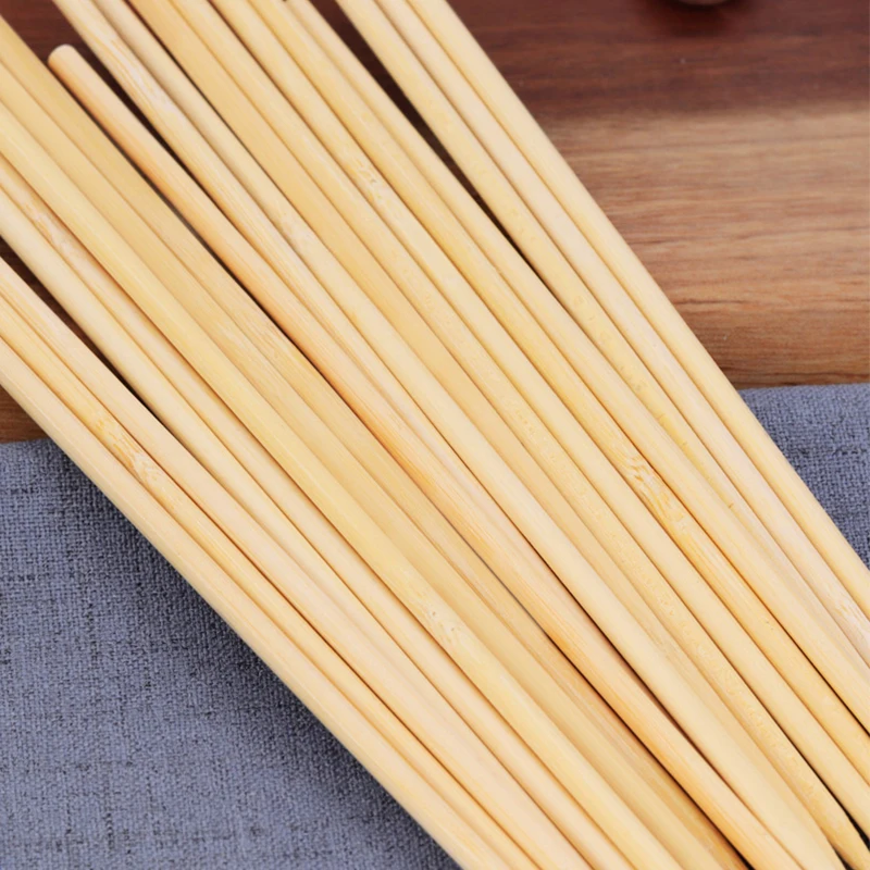 100pcs 20cm x4mm Disposable Wooden BBQ Kebab Skewer set Candy Apple Stick Barbecue Skewers Bamboo Skewers Bar Restaurant Utensil