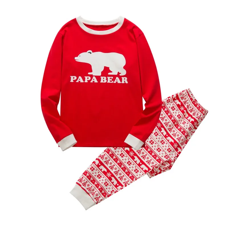 Christmas Holiday Clothes for Family Parent-child Suit Printing Home Service Cotton Soft Two-piece Pajamas Clothes Set