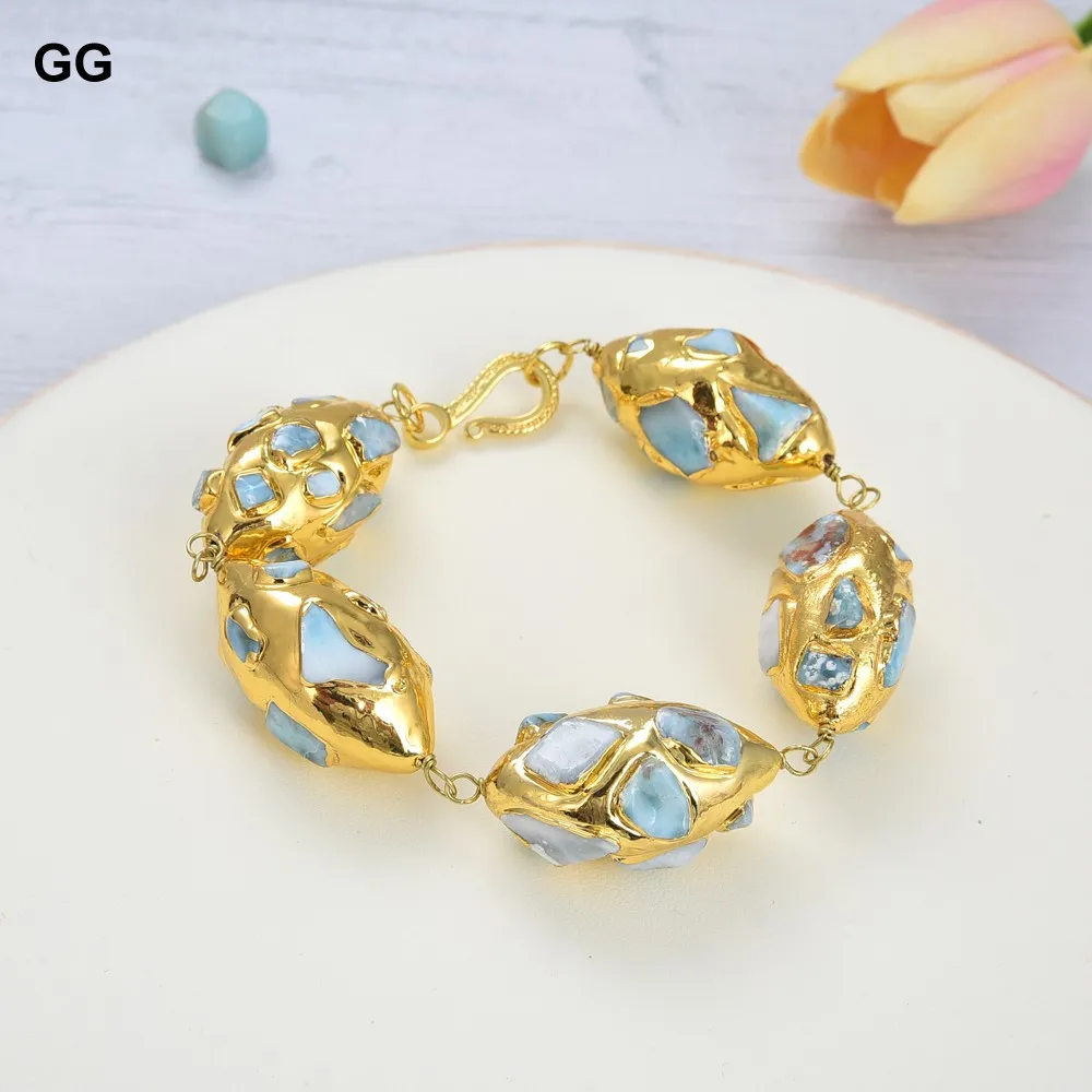 GG Perhiasan Biru Alami Larimar 