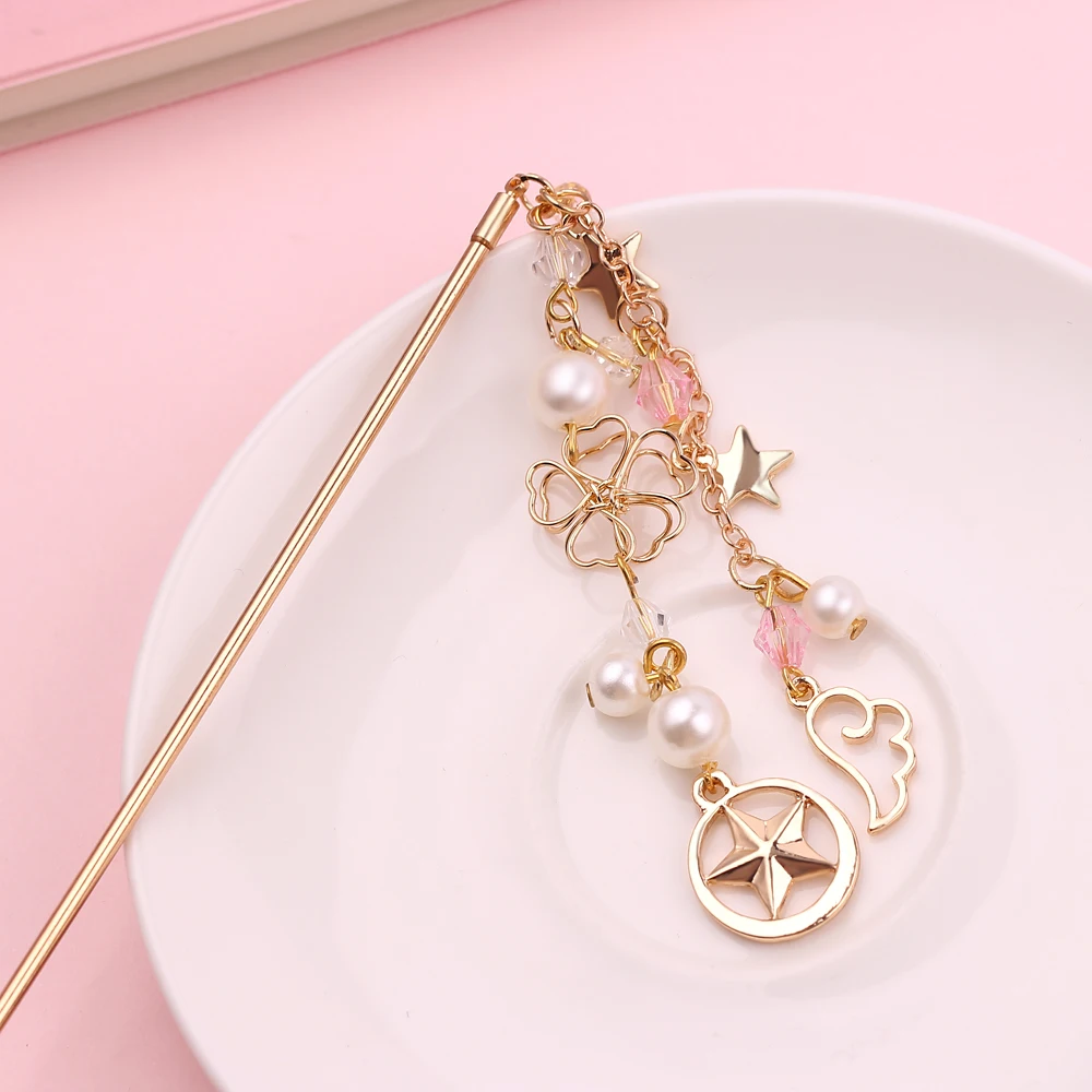 Красота Сейлор Мун заколка Captor Cardcaptor Sakura Kanzashi заколка для волос аксессуары заколка для волос с хрустальным цветком высокое качество - Цвет: 1pc