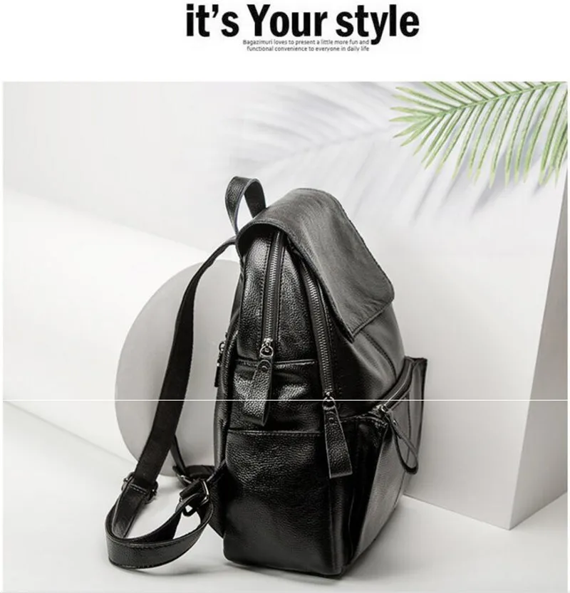 Рюкзак модный Повседневный женский новый женский кожаный женский рюкзак черная сумка-рюкзак для девочек Школьный рюкзак дорожная сумка