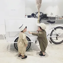 Детская одежда; коллекция года; сезон осень; стиль для мужчин и женщин; модные комбинезоны-карго в Корейском стиле; Детский комбинезон на лямках