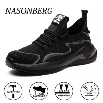 

NASONBERG 2020 Safety Boot Air Mesh Men's Safety Shoes Steel Toe Boots Men Puncture-Proof Work Sneakers indestructible shoes