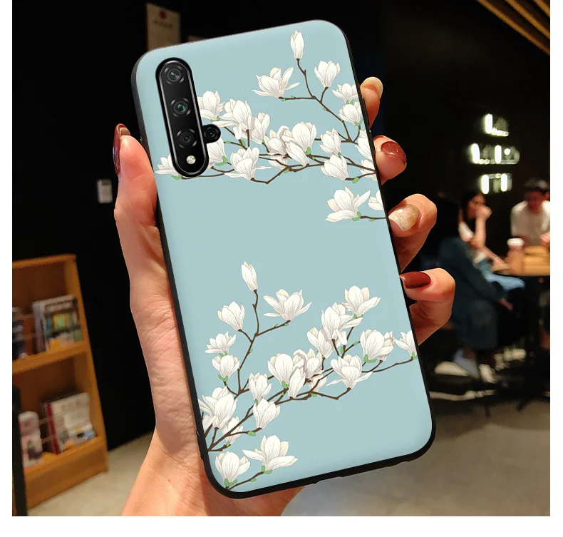 Объемный цветок чехол с тиснением для huawei y9 y6 y7 p10 p20 p30 lite рro mate10 20 30 honor 20 10i 9x 8x p smart чехол из мягкого ТПУ