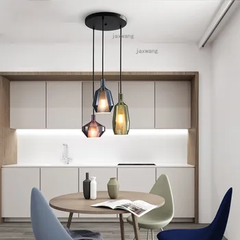 

Nordic Creative LED Glass Bar Loft Chandeliers Modern Chandelier Lighting Bedroom Light Luxury Ceiling Chandelier Light Fixtures