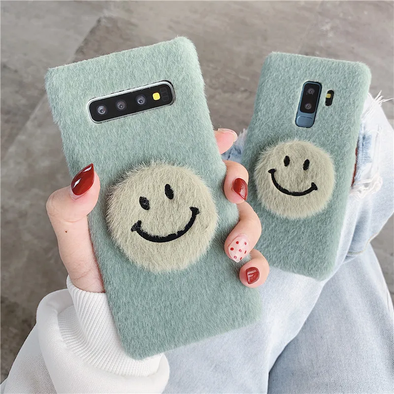 

Factory Direct Sales for Samsung S8/S9/S10 + Smiley Face Plush Mobile Phone Shell Protective Case for Note10/9/8