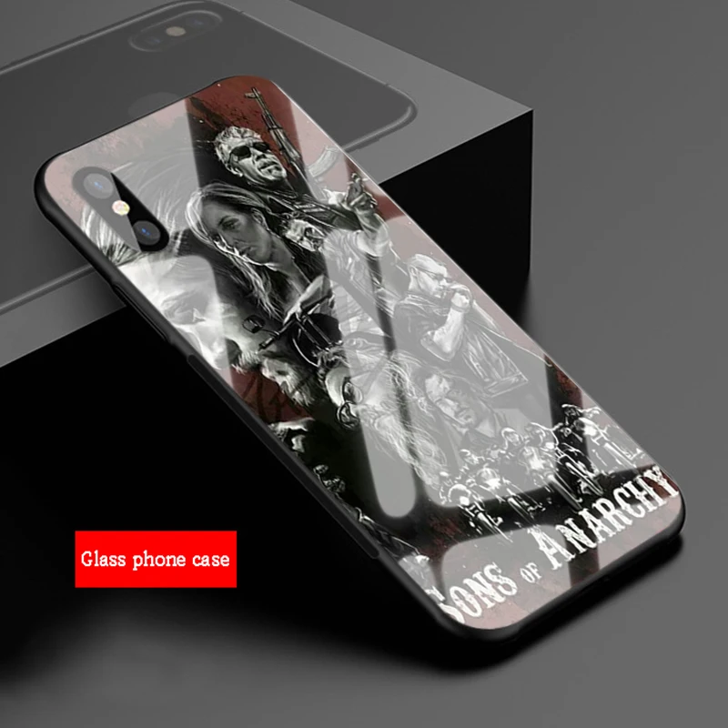 Американский ТВ сыновья анархия закаленное стекло чехол для телефона iPhone 5 5S SE 6 6plus 7 8 plus X XR XS Max 11 PRO Max