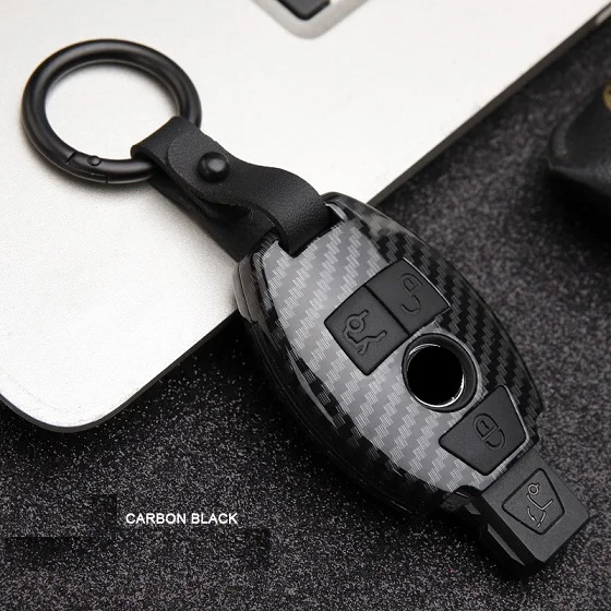 3Button carbonblack ABS углеродного волокна автомобиля дистанционного ключа чехол для Mercedes benz A B R G класс GLK gla w204 W251 W463 W176 - Название цвета: 3Button carbonblack