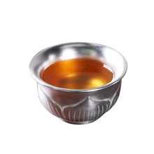 Керамическая чашка для чая 999 Серебряная чайная чашка для чая «пуэр» контейнер держатель мастер чашка для чая чашка для здоровья чашки для воды посуда для напитков чайная посуда украшение ремесло