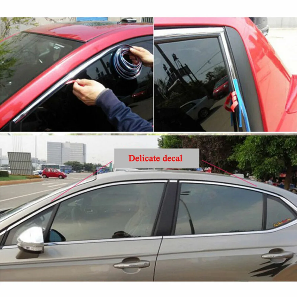 1 рулон 5 м автомобильный хромированный АБС Бампер Окно Зеркало заднего вида дверь лампа полоса Литье отделка