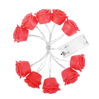 

10 LEDs Rose String Light Silicone Stimulation Flower Home Party Wedding Decor