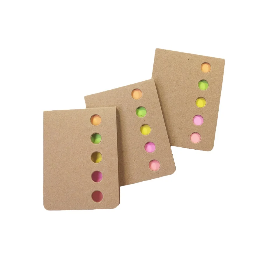 50packs Simple Color Kraft Paper Notepad Candy Color Sticky Memo Pad