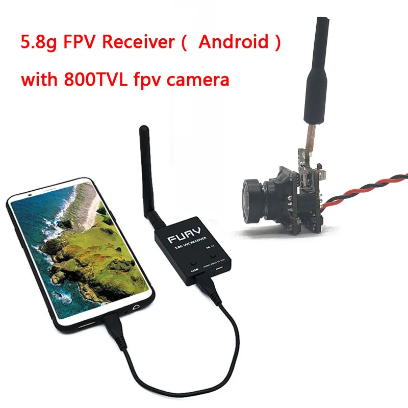 5 8G 150CH Мини FPV приемник UVC видео Downlink OTG для Android мобильный телефон и 48CH 25mW 800TVL 4:3