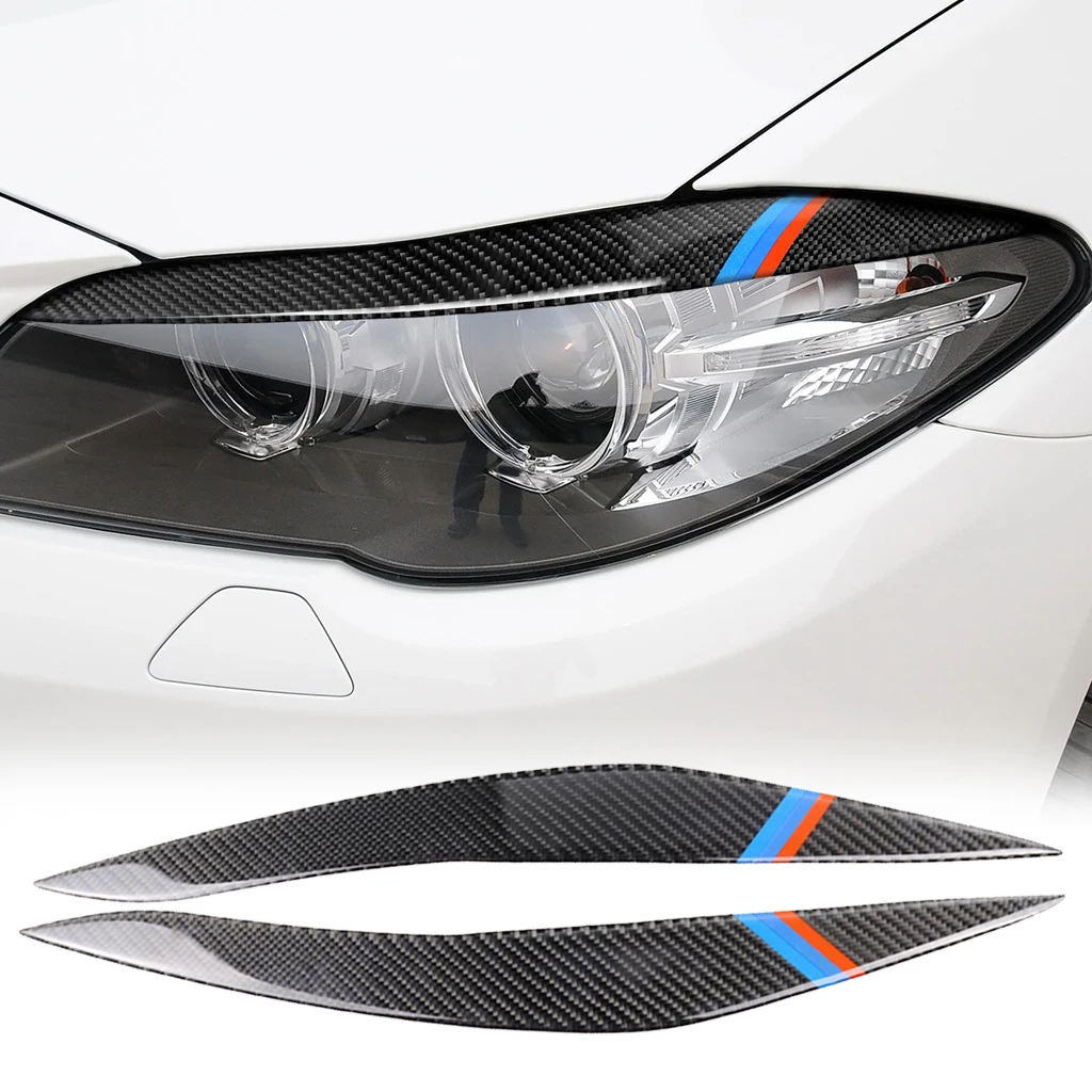 1 пара фар автомобиля брови Крышка для BMW 5 серии F10 2010-2013 отделка Наклейка Декор фары брови