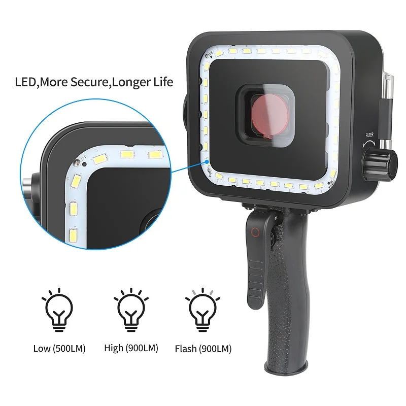  Waterproof Diving Underwater LED Light Lamp For Gopro Hero Sport Cam 4/5/6/7