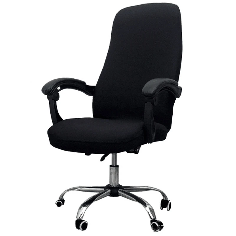 Office Chair Cover Elastic Siamese Office Chair Cover Swivel Chair Computer Armchair Protective Cover Black