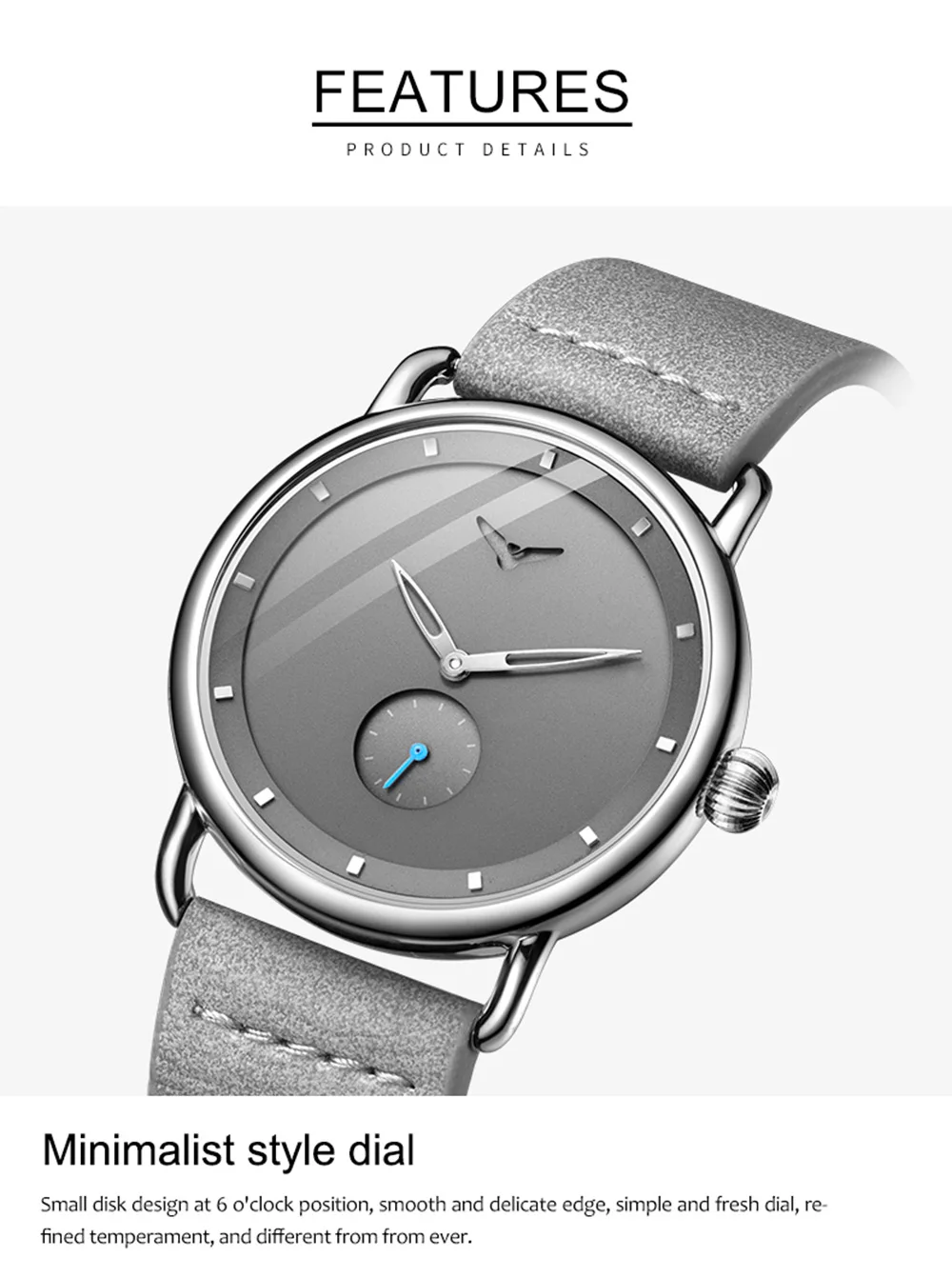 ONOLA простые мужские часы из нержавеющей стали, натуральная кожа, стильные наручные часы, мужские Модные Повседневные водонепроницаемые часы