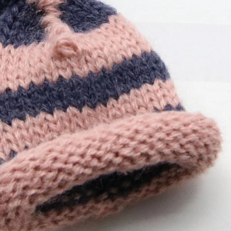 5 шт. вязанные помпоны в полоску мини-шляпы DIY ремесло дети волосы головной убор материал игрушки ювелирные изделия аксессуары украшения милые маленькие шапки