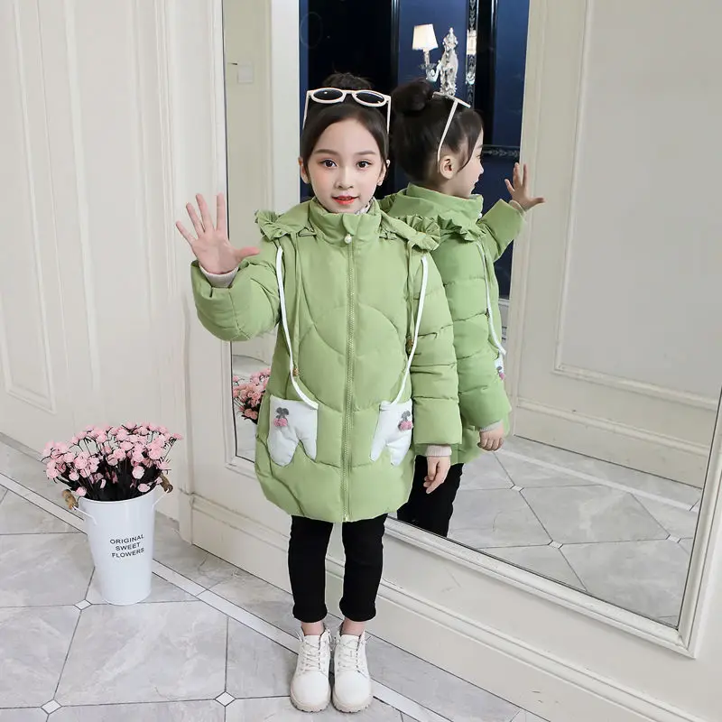 

2019 Fashion Children Winter down Jacket Girl warm coat Kids winnter clothes Warm Thick parka Hooded long Coats 3-12Y