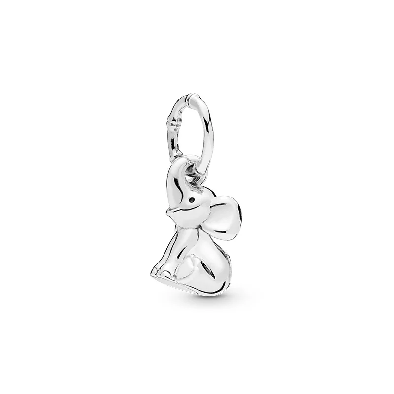 

XINHUI 2019 New Clever ELEPHANT HANGING CHARM PENDANT For Women Bracelet Necklace Original 100% 925 Silver Jewelry Gift