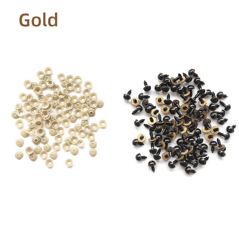 100pcs 8/10/12/mm Mix Color Plastic Safety Eyes Crafts Animal Bear DIY Dolls Puppet Accessories Stuffed Toys with Washer 10