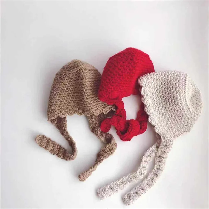Милая зимняя вязаная шапка для маленьких девочек, зимние шапки для детей, вязаная Шапочка, шляпка для девочки, шапка