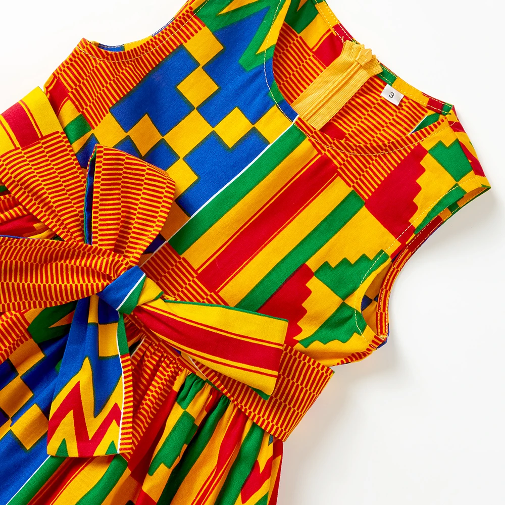 Африканская одежда для детей, для маленьких девочек, kente batik, платье с принтом, Анкара, платья, африканская Дашики, kente, традиционная одежда для детей