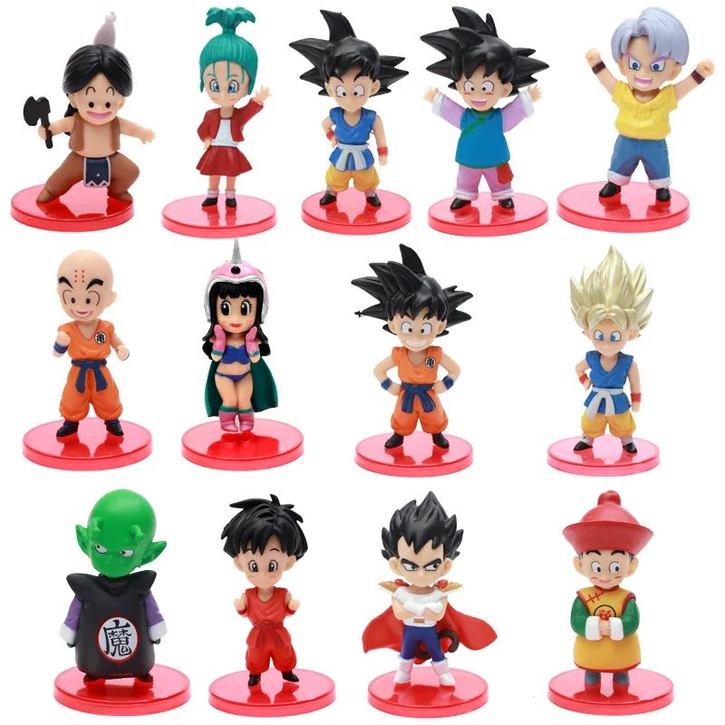 13 шт./компл. фигурки Son Gohan Goten Bulma Pan Chichi Piccolo аниме модель игрушек|Игровые и