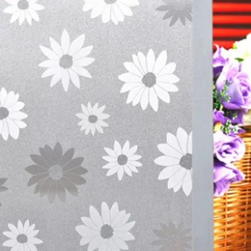 Стеклянная пленка с рисунком подсолнуха, статическая защита конфиденциальности, съемная многоразмерная пленка для украшения дома и офиса, 23,62 ''by78. 7''