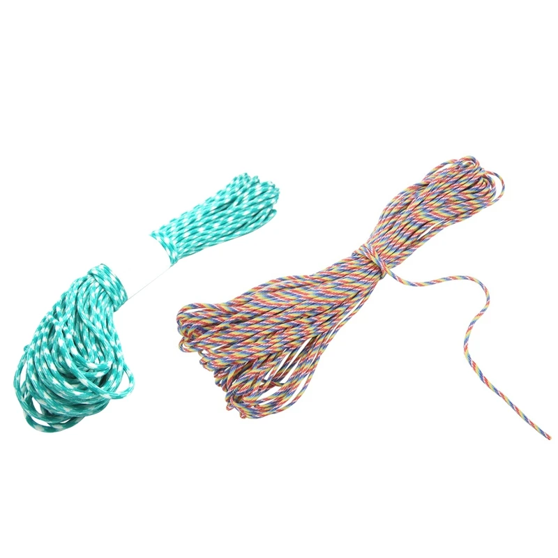 

2Pcs Parachute Cord with 7 Strands, 550 Lbs, 100 Ft.Rainbow & Blue Lake Camo