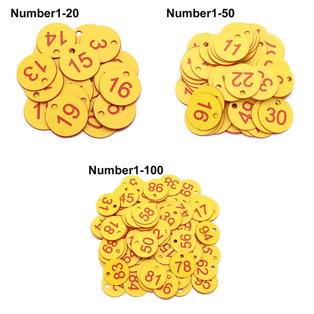 20/50/100pcs ABS Farm Number Tag Beekeeping Tool Numbered Tag for Animal Husbandry Beekeeping Farm Garden Tool Or Clothing Label