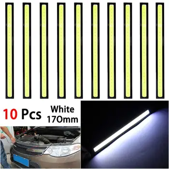 

10pcs Waterproof LED COB Car Auto Driving Daytime Running Lamp Fog Light White Super bright LED strip car exterior lights car