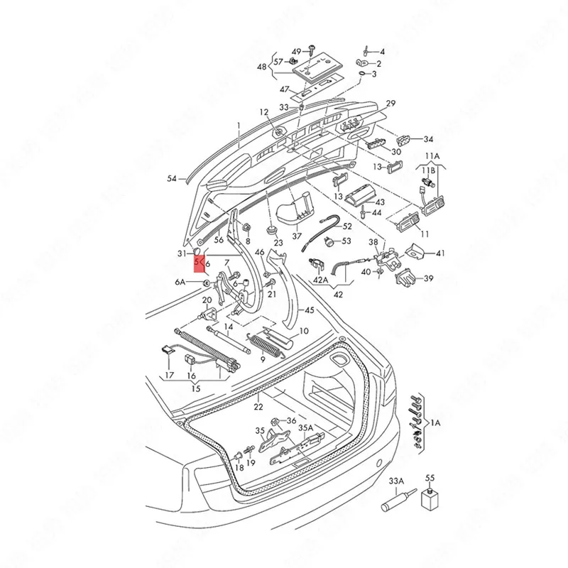 Car Trunk door hinge 2011-au diS6 A6L C7 Luggage cover fixed support bracket Hatch hinge hinge