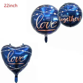 

4pcs 22inch RoyalBlue Love Balloons Foil Heart Shape Helium Balloon Wedding Decoration Globos Valentine's Day Gift Marriage deco