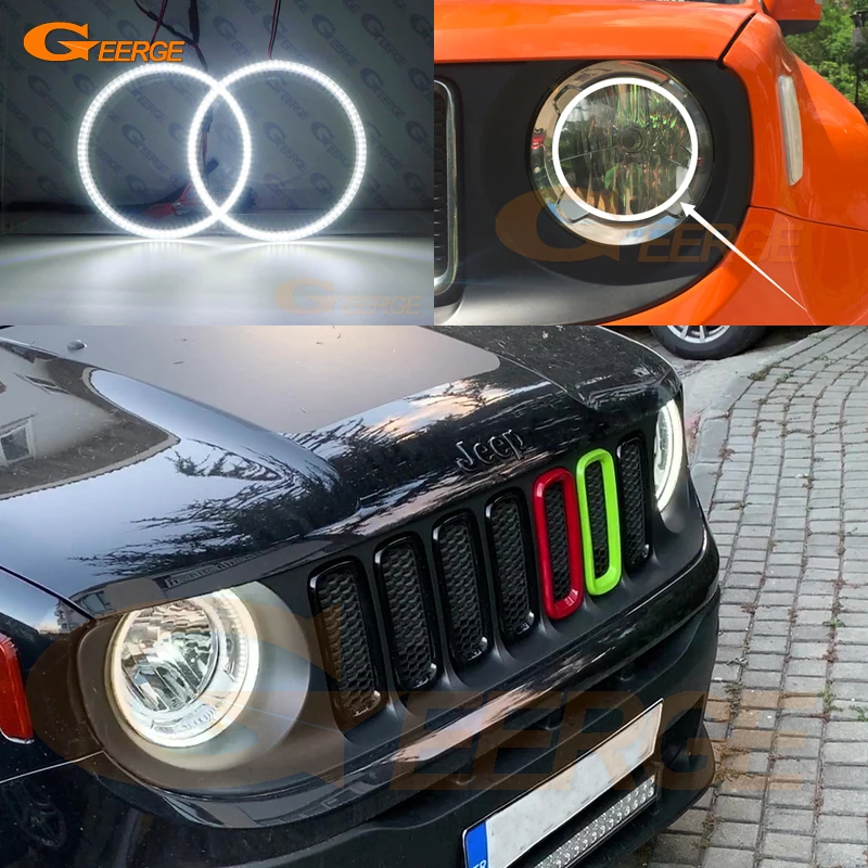 

For JEEP Renegade 2014 2015 2016 2017 2018 Halogen Headlight Excellent Ultra bright DRL smd led Angel Eyes kit Day Light