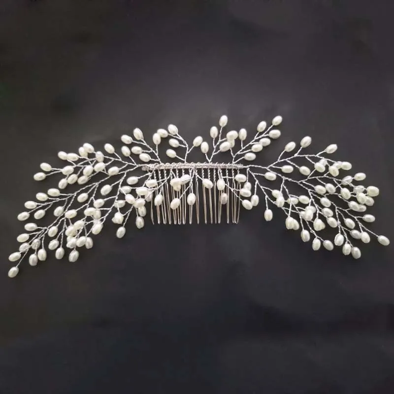 Wedding Head Flower Crystal Pearl Hair combs for brides Handmade Women Head Ornaments Bridal Hair Clips Accessories Jewelry